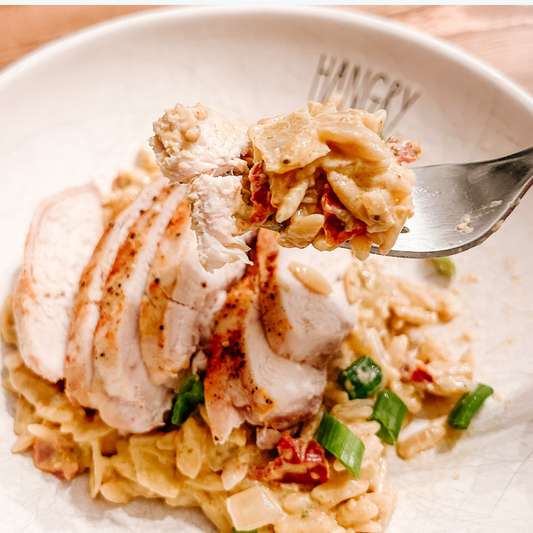 Sun-dried Tomato & Pesto Orzo with Chicken