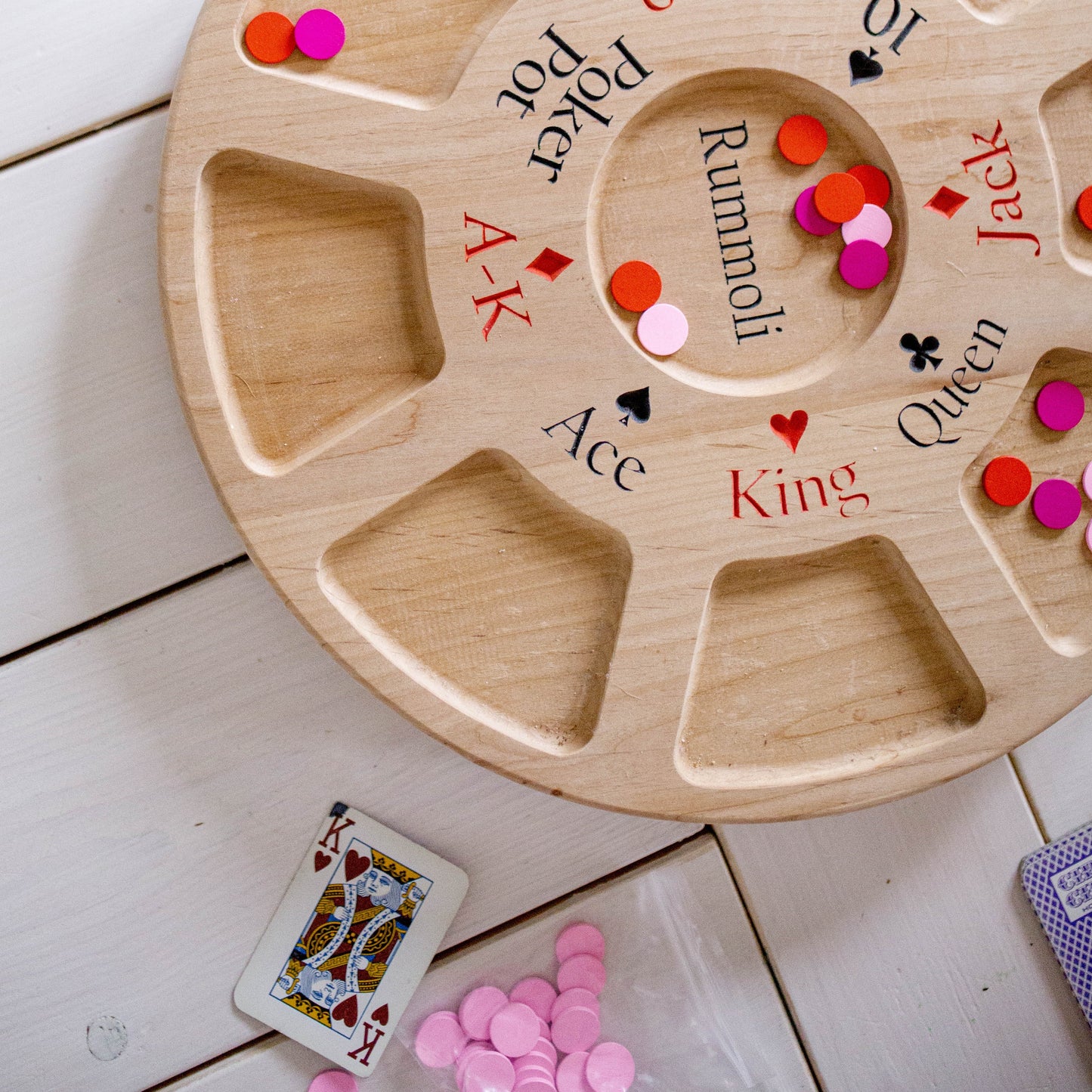 18" Solid Wood Rummoli Game Board