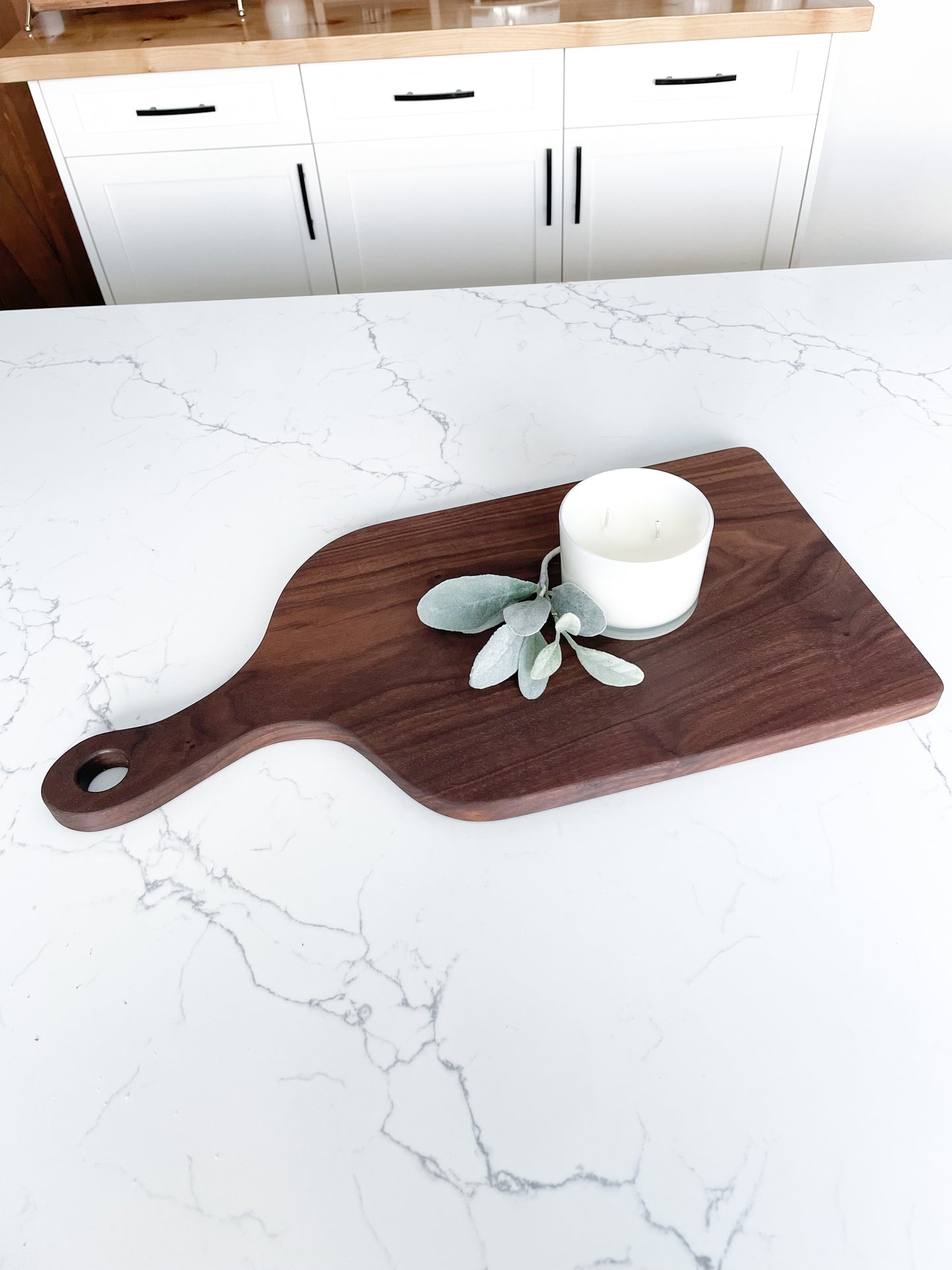Large Personalized Walnut Cutting Board w/ Handle