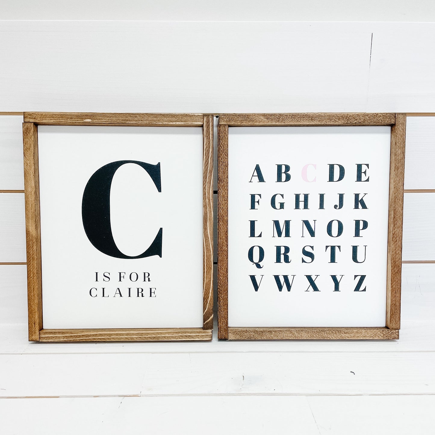 Set of 2 Framed Nursery Name Signs