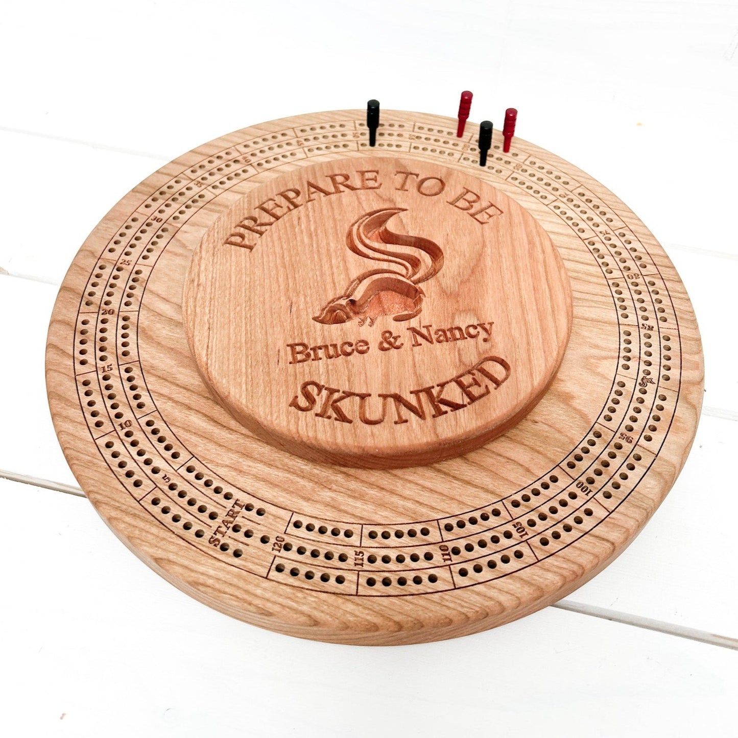 Round Crib Board with Card & Peg Storage
