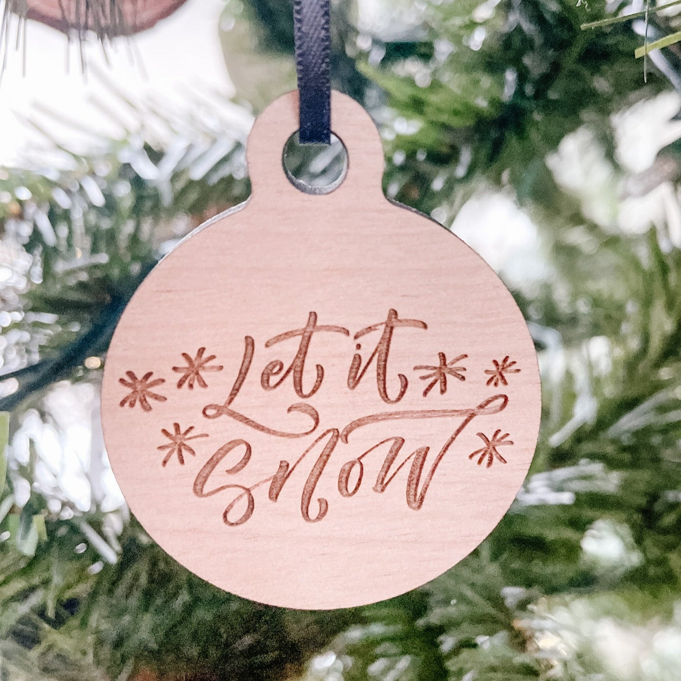 Let it Snow/Make it Stop Reversible Maple Ornament