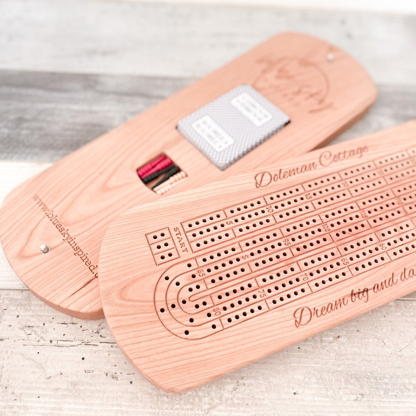 Hardwood Crib Board with Peg & Card Storage