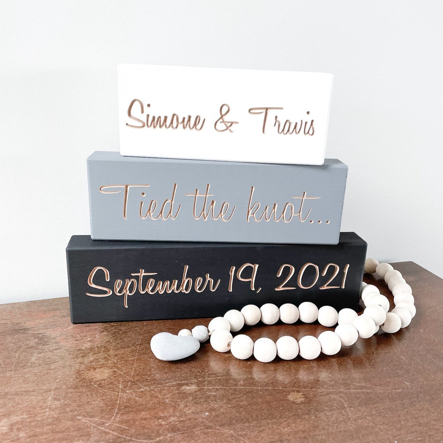 Tied the Knot Set of 3 Blocks