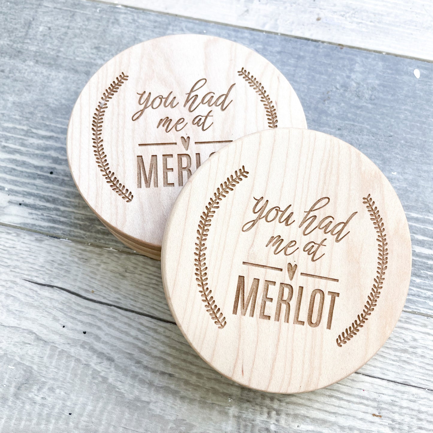 Solid Wood Engraved Coasters