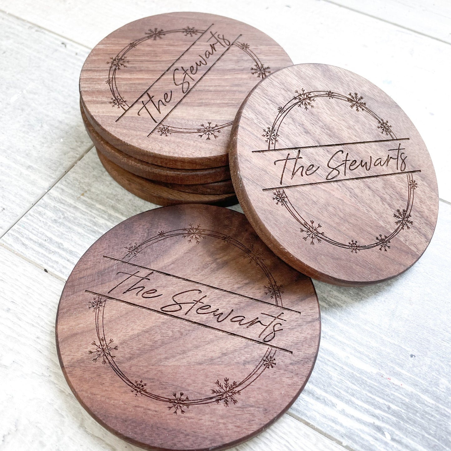 Solid Wood Engraved Coasters