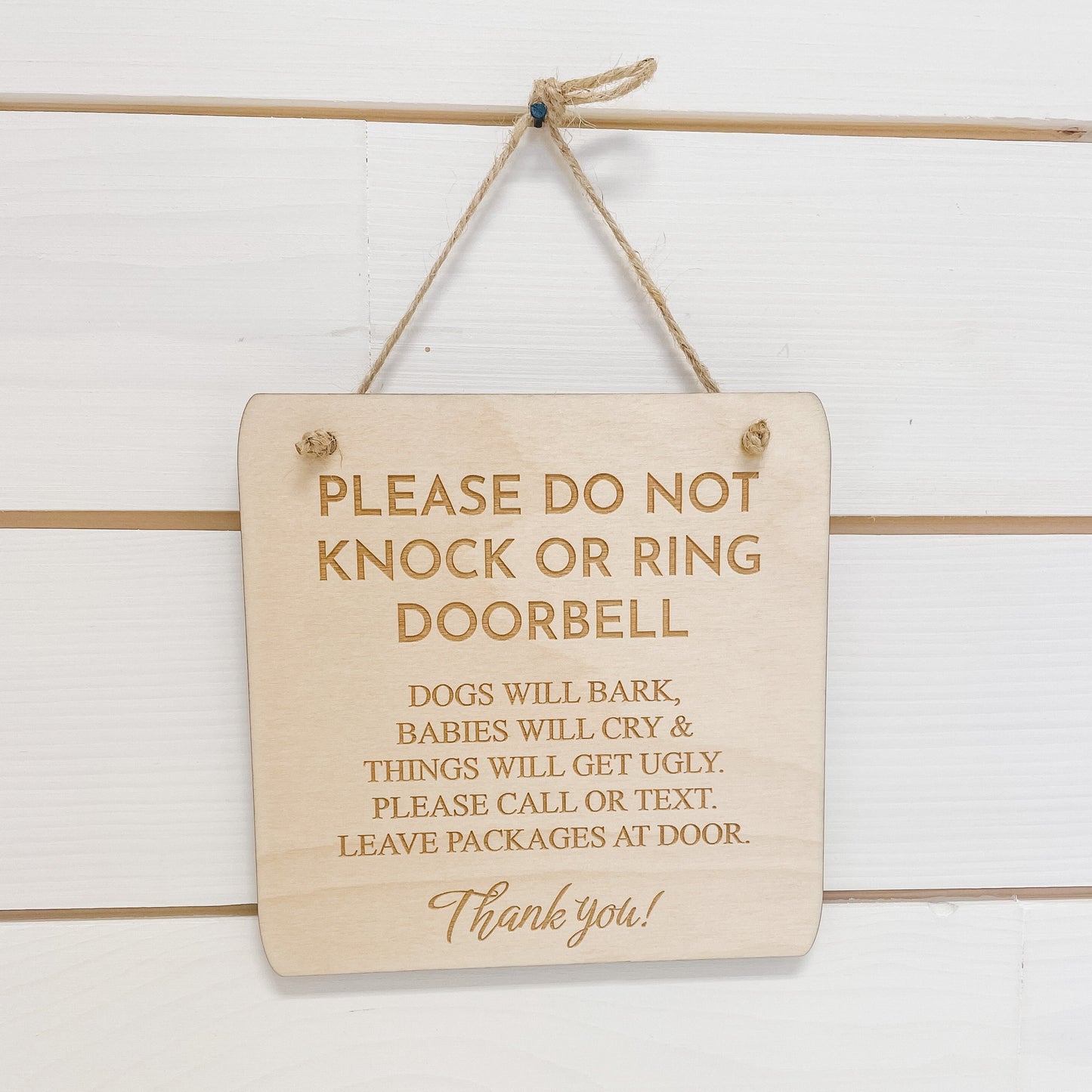 Engraved Birch Door Sign