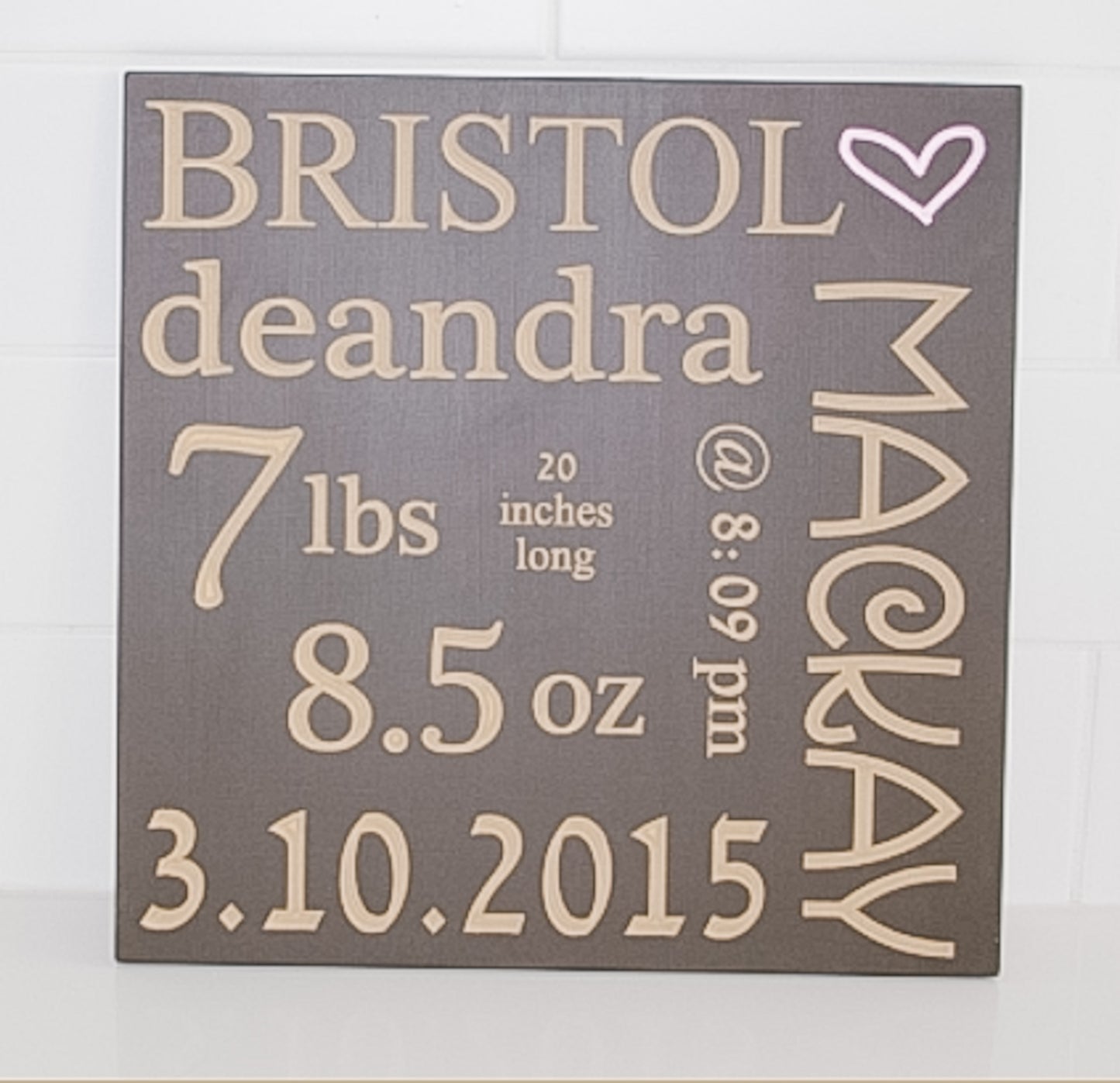 Birth Announcement - 12x12"