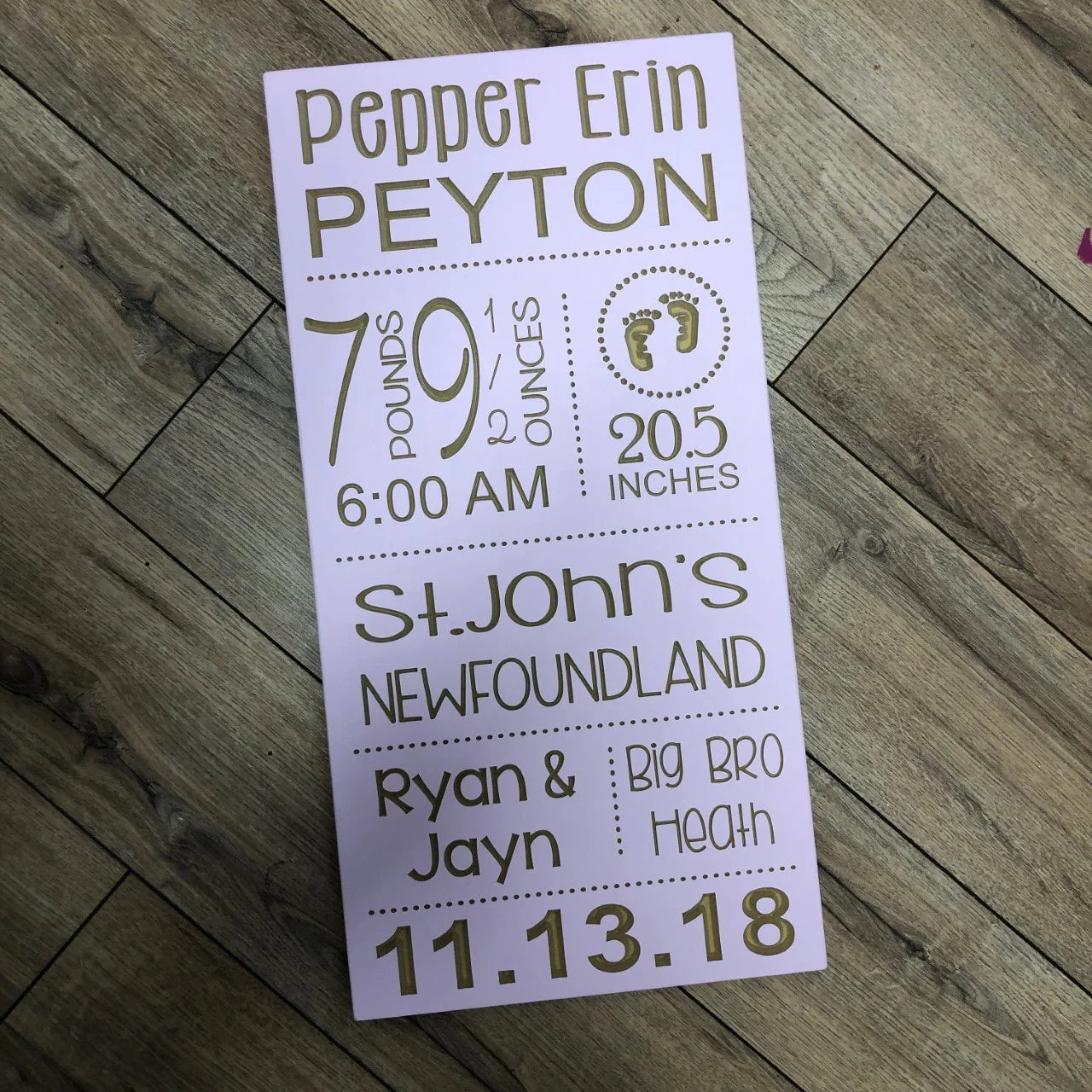 Birth Announcement - Footprint Version