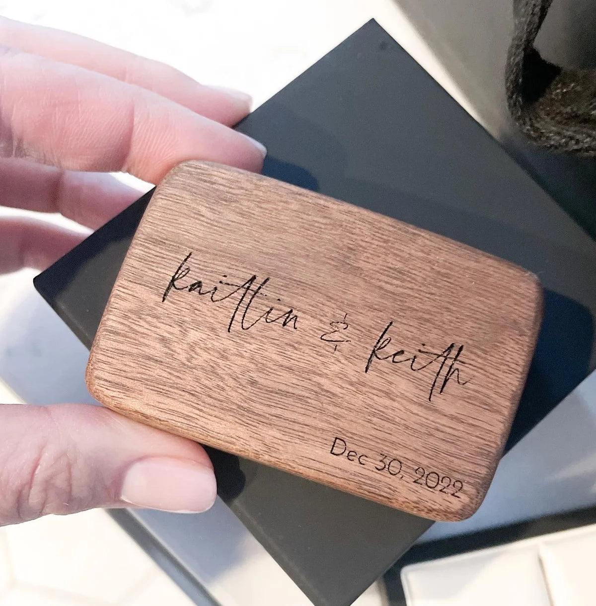 Solid Walnut Ring Box