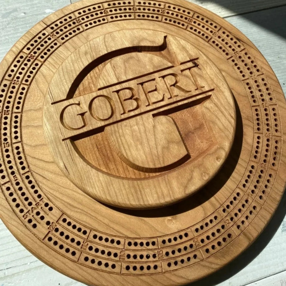 Round Crib Board with Card & Peg Storage