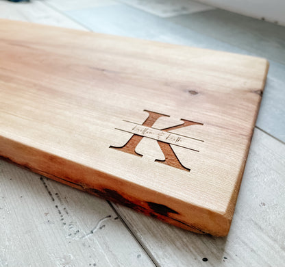 Personalized Live Edge Cherry Charcuterie Board