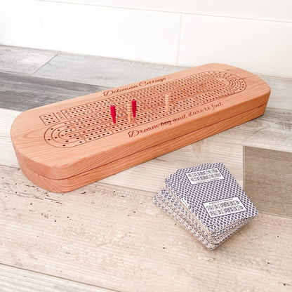 Hardwood Crib Board with Peg & Card Storage