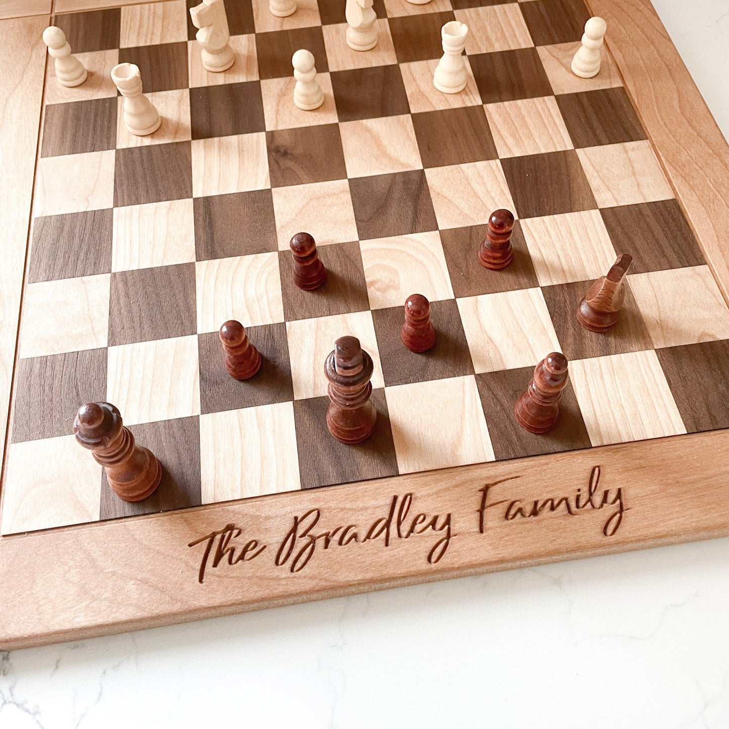 Solid Wood Checkers & Chess Board