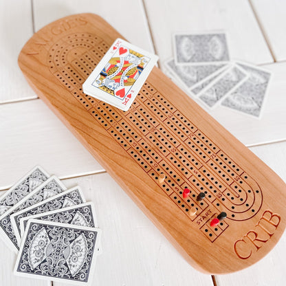 Hardwood Crib Board with Peg & Card Storage