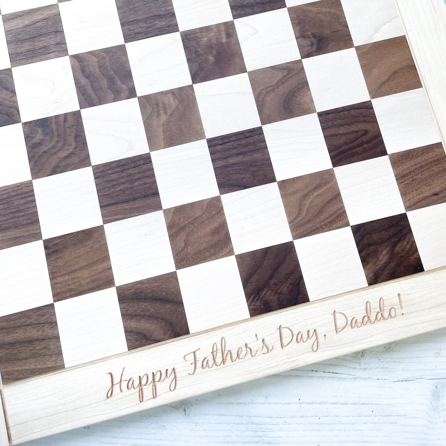 Solid Wood Checkers & Chess Board