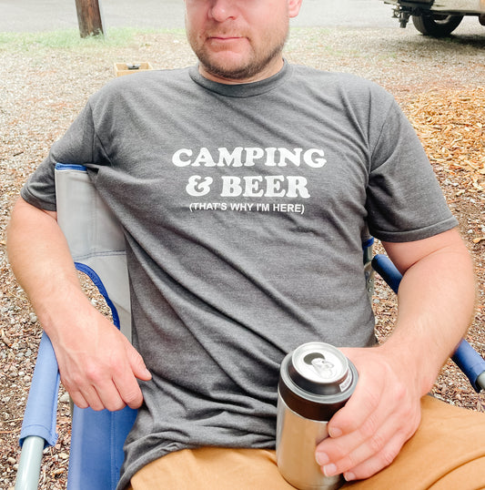 Bella & Canvas Camping & Beer Unisex T Shirt