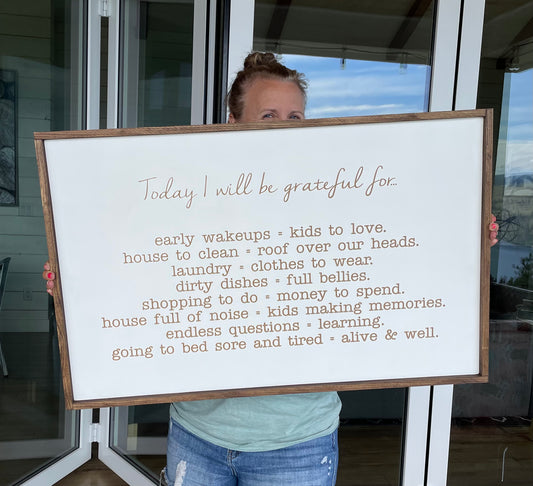 32 x 20 Framed Grateful Sign