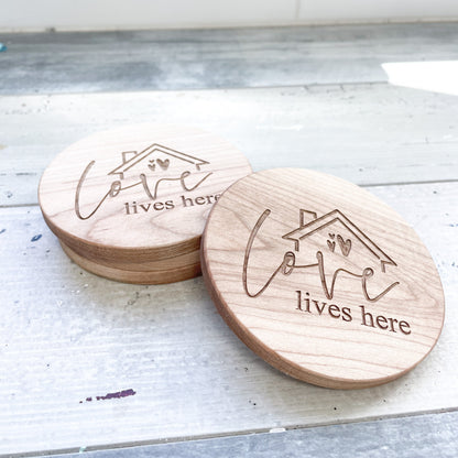 Solid Wood Engraved Coasters