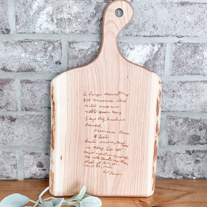 Personalized Live Edge Cherry Charcuterie Board with Handle