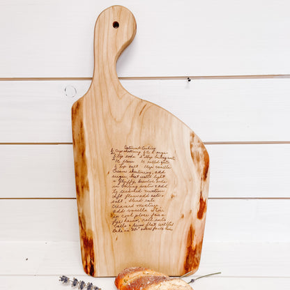 Personalized Live Edge Cherry Charcuterie Board with Handle