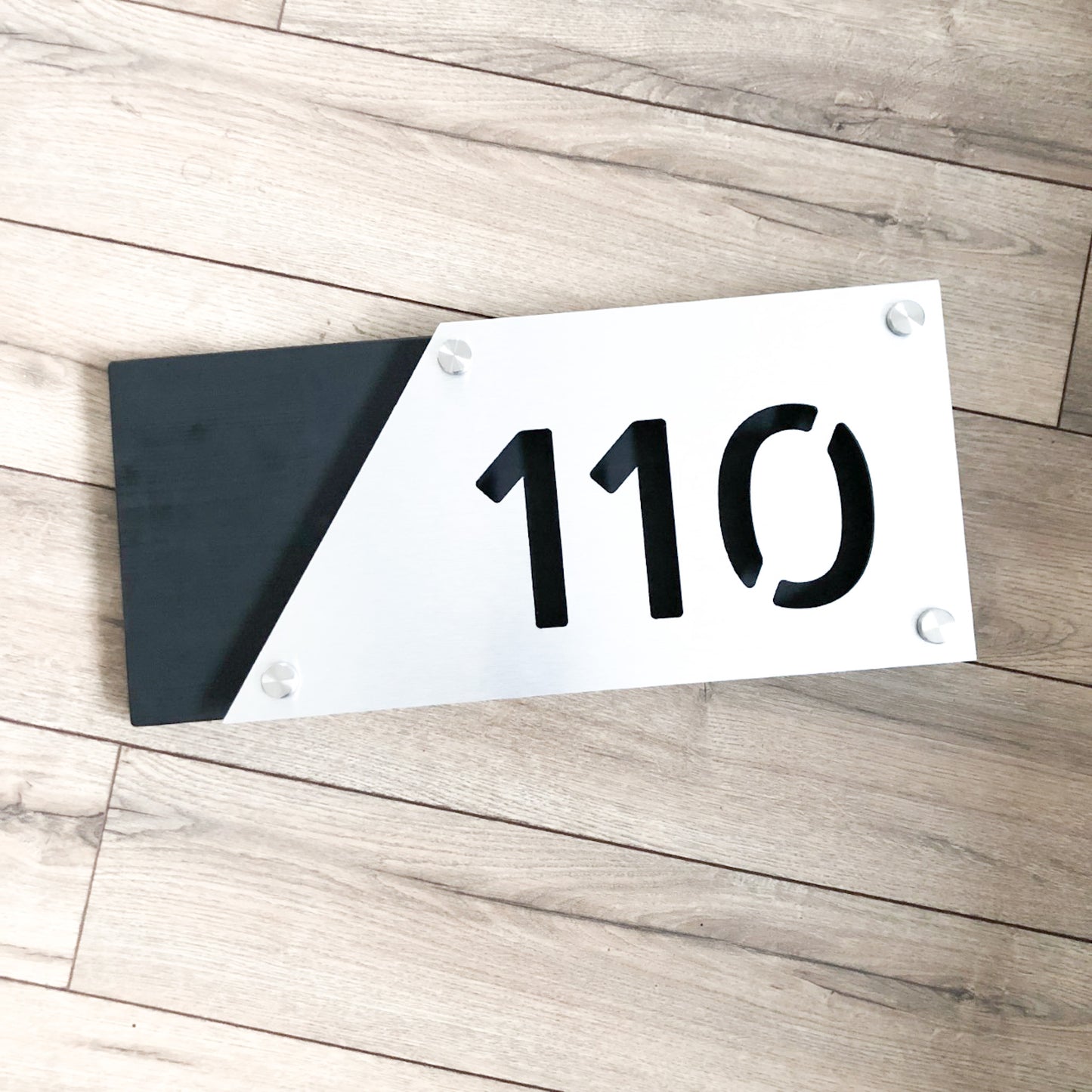 Cedar & Metal Address Sign