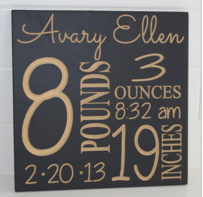 Birth Announcement - 12x12"