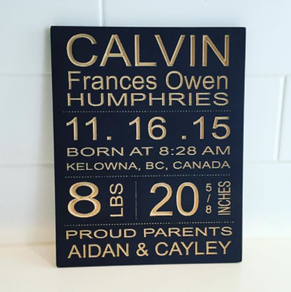 8x10 Birth Announcement - Calvin version