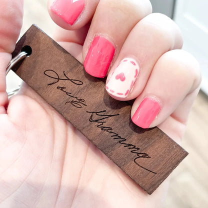 Custom Branded Walnut Keychain