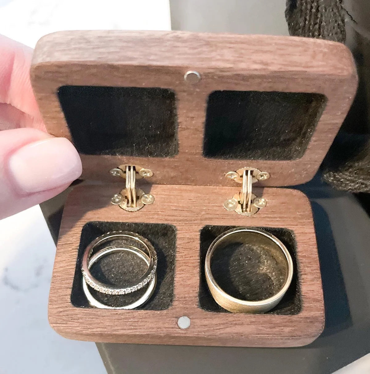 Solid Walnut Ring Box