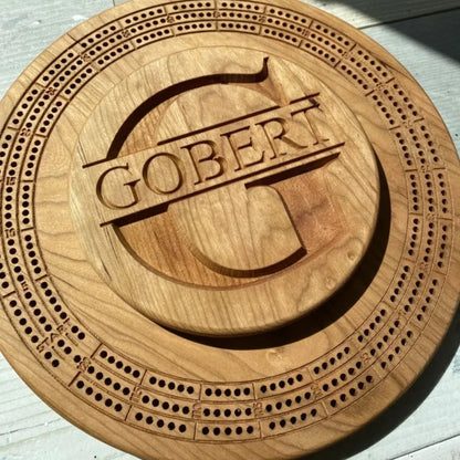 Round Crib Board with Card & Peg Storage