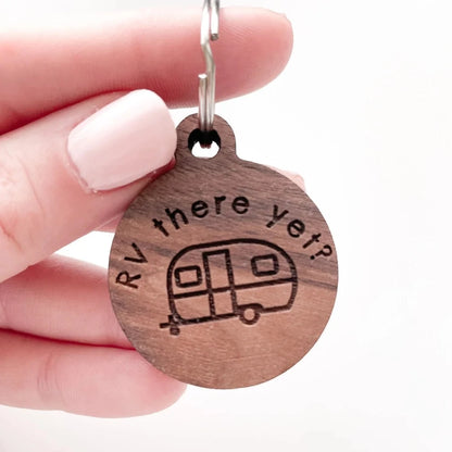 Round Trailer Walnut Keychain