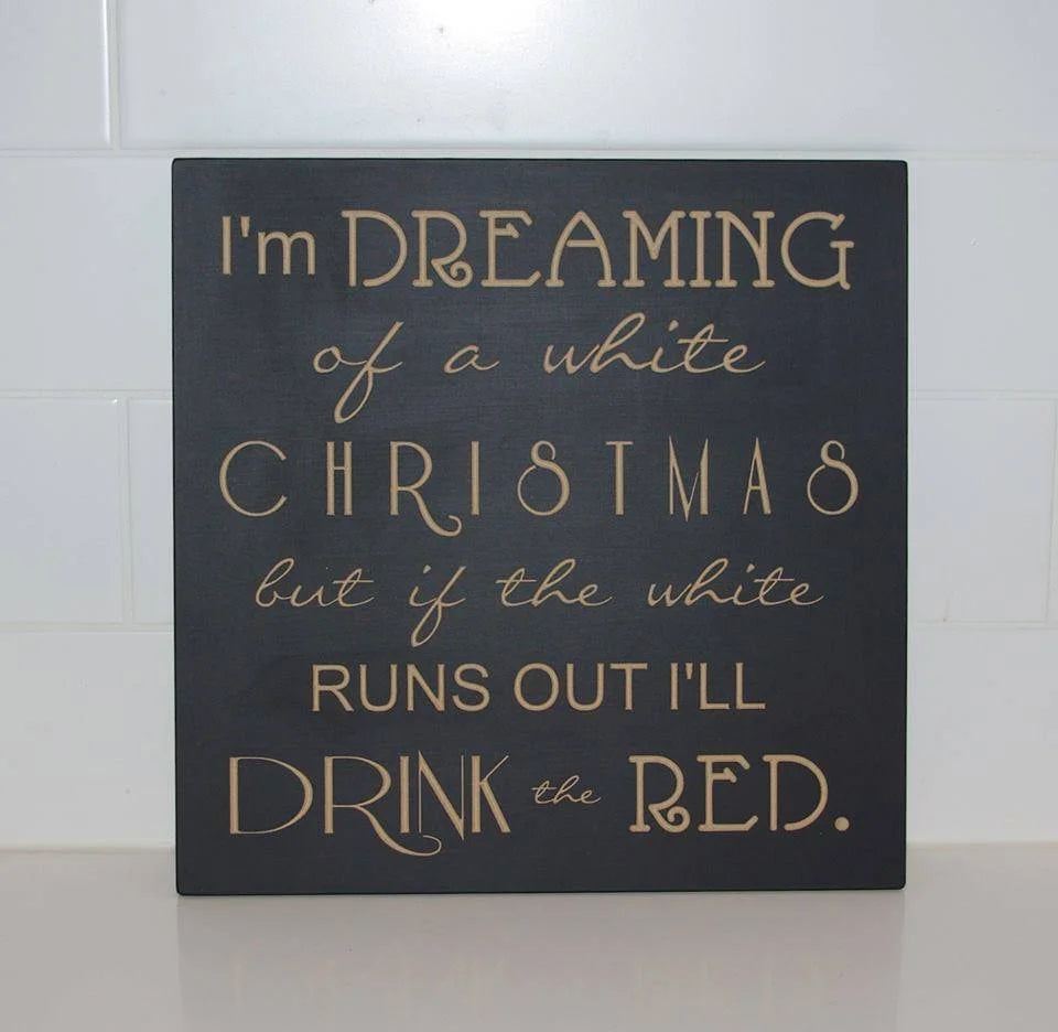12 x 12" Holiday Wine Sign