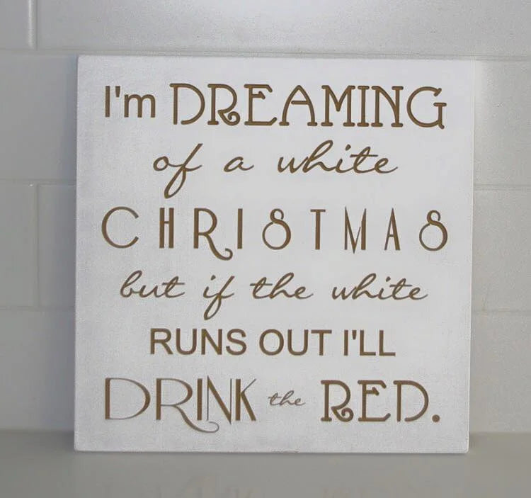 12 x 12" Holiday Wine Sign